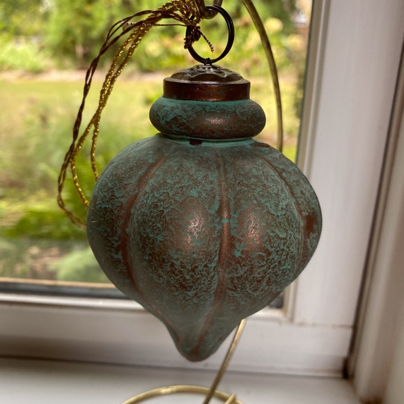 Anthropologie Teal and Bronze Holiday Ornament - Picture 2 of 6